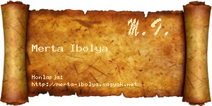 Merta Ibolya névjegykártya